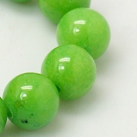 10 x  edelsteen kraal van Mashan Jade appel groen 6mm (op is op)