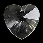 Kristal facet Hanger hart 18 x 18 x 8mm gat 1mm