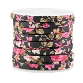 20 cm Trendy plat koord 5mm Black - rose