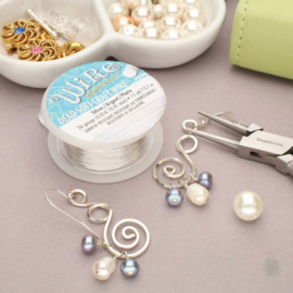 1 rol Beadsmith dead soft craft wire – 26 gauge – ca. Ø 0,4 mm – ca. 13,7 meter – zilverkleur (nikkelvrij)