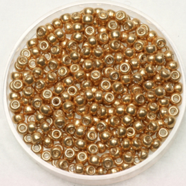 c.a. 5 gram Miyuki rocailles 8/0 - Galvanized gold