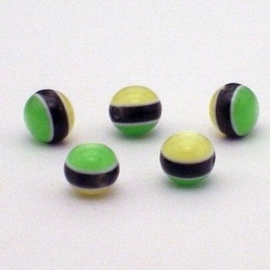 25 x Resin ronde regenboog kraal 8mm geel zwart groen