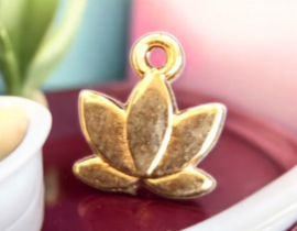 DQ metaal hanger lotus bloem 10x11mm rose goudkleur oogje: 1,5mm (Nikkelvrij)