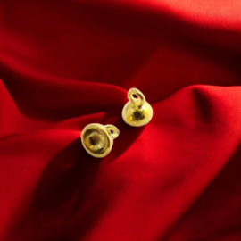 10 x Metalen kralenhoedje goud kleur,  plakvlak 6mm