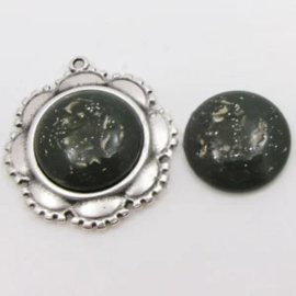 1 x Polaris  Cabochon 16,4mm Jais Grey