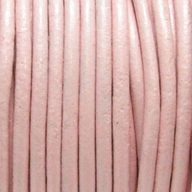 1 x Rol DQ leer rond 2mm Licht Roze per 25 meter