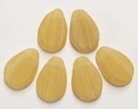 10 x glaskraal platte druppel beige gemeleerd 18 mm