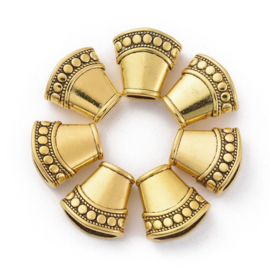 5 x Prachtig mooi Tibetaans zilveren kralenkapje  16 x 16 x 9,5mm Gat: 6mm Binnen diameter:  13 x 6mm