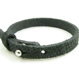 1 x Cuir Armband DQ Suede 8 x 2,2mm Reptiel Grijs