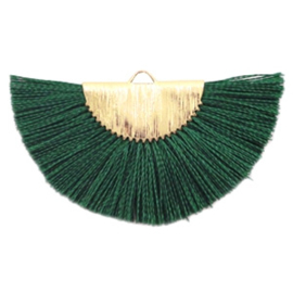 Kwastjes hanger Gold-dark classic green