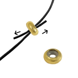 RVS Smart bead stopper 6x3mm Gold  (Ø1.2mm)