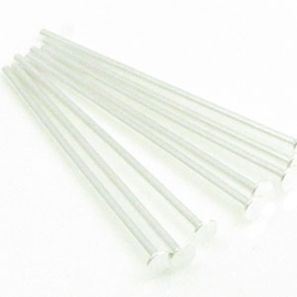 10 x DQ metaal nietstift 25 x 0,7mm Zilver kleur (Nikkelvrij)