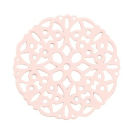 1x Bohemian tussenstuk rond 20mm Light rose