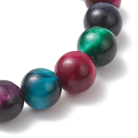 1 x Armband tijgeroog kralen 8 mm – gemixte kleuren