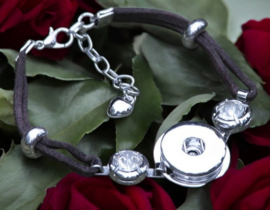 Schitterende armband voor drukkers drukknopen met kristal strass