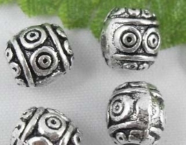 10 stuks Tibetaans zilveren tussenzetsel kraal 6,3 x 6,4mm