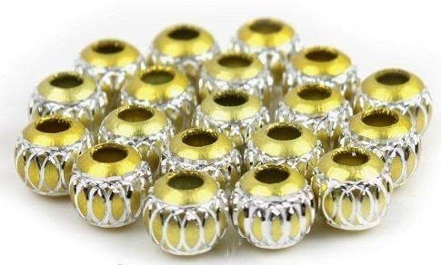 10 x Prachtige aluminium kraal 10mm geel