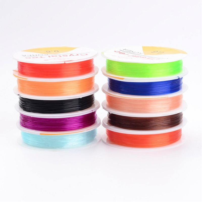 10 rollen assortiment elastiek mix kleuren 0,6 mm 10 meter per rol