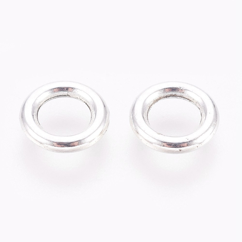 25 stuks DQ metalen gesloten ringen zilverkleur nikkelvrij 8 x 1,5mm gat: 5mm