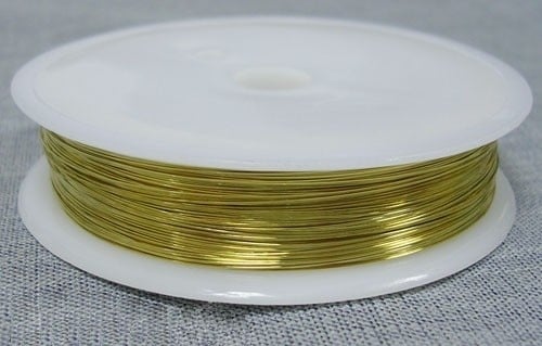 Goudkleurig metaaldraad 0,3mm dik 20 meter op een rol