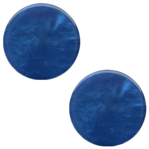 1 x 12 mm platte cabochon Polaris Elements Mosso shiny Radiant blue