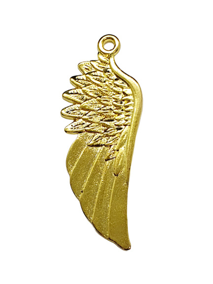 2x Prachtige grote Tibetaans zilveren Engelen vleugel, goud 56 x 26 x 2mm Gat 2,5mm