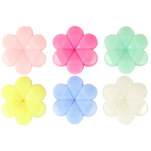 c.a. 100 Letterkralen van acryl bloem Multicolour pastel Maat: ca. 11mm (Ø1.8mm)
