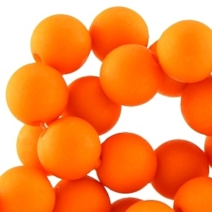 10 x Acryl kralen mat rond 12mm Puffin orange gat: 2,4mm gat: 2,4mm