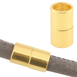 1 x DQ metaal magneetslot Ø6.2mm Goud (nikkelvrij)