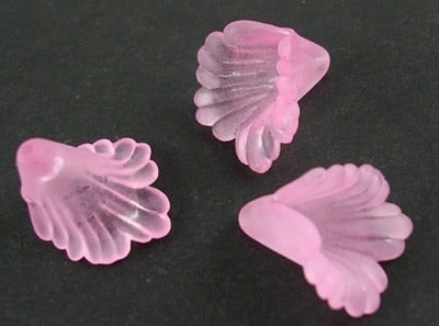 10 x prachtige acryl bloem kelk roze 16 x 15 x 2mm gat: 1,5mm