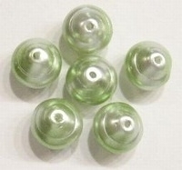 10 stuks Glasparel slakkenhuisje Licht-groen/wit 9 x 10mm