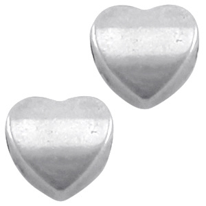 2 x DQ metaal hart 8 mm Antiek Zilver (nikkelvrij)