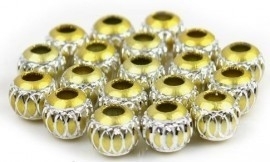 10 x Prachtige aluminium kraal goudkleurig 16mm