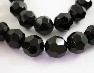 30 stuks prachtige zwarte facet glaskralen 4mm
