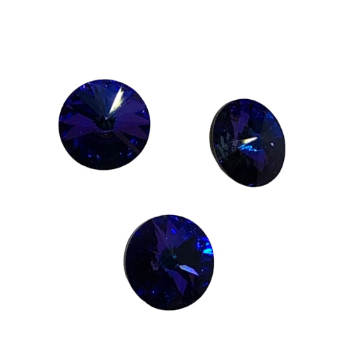 2x Precosia punt Kristal Rond Donker Blauw 6 mm