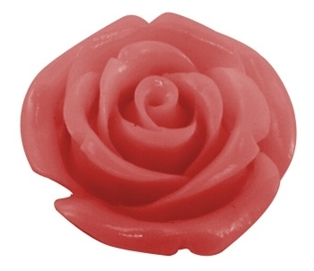 4 x roosjes van Resin synthetisch koraal 15 x 15 x 10mm Gat: 0,5mm pink