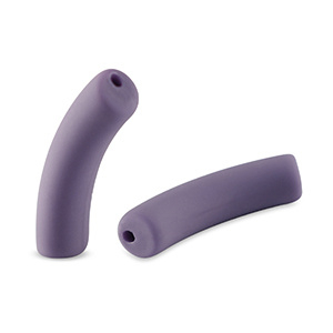 5 x Acryl tube kralen matt Paisley purple ca. 32x8mm (gat Ø1.8mm)
