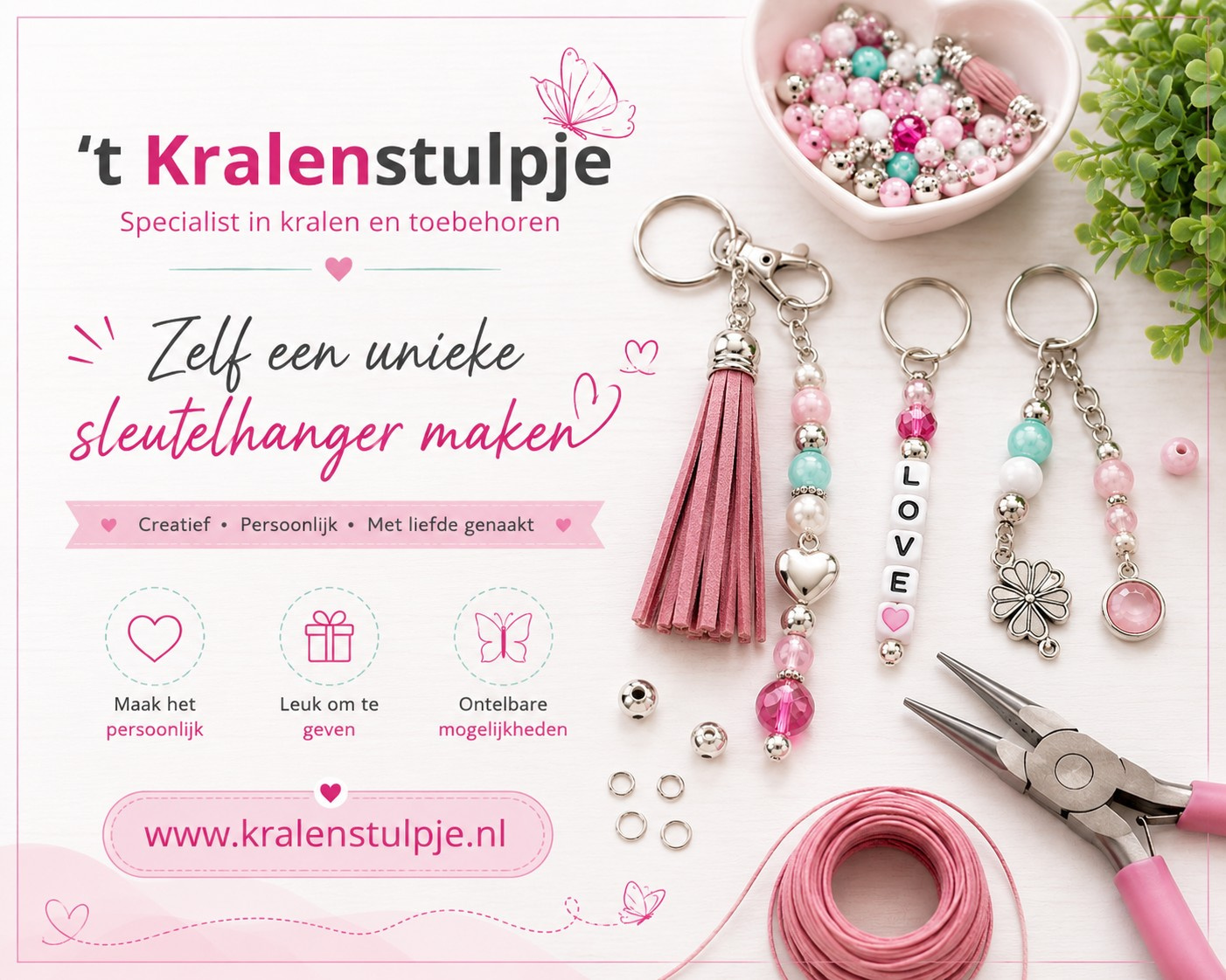 Zelf een sleutelboshanger maken met kralen en bedels