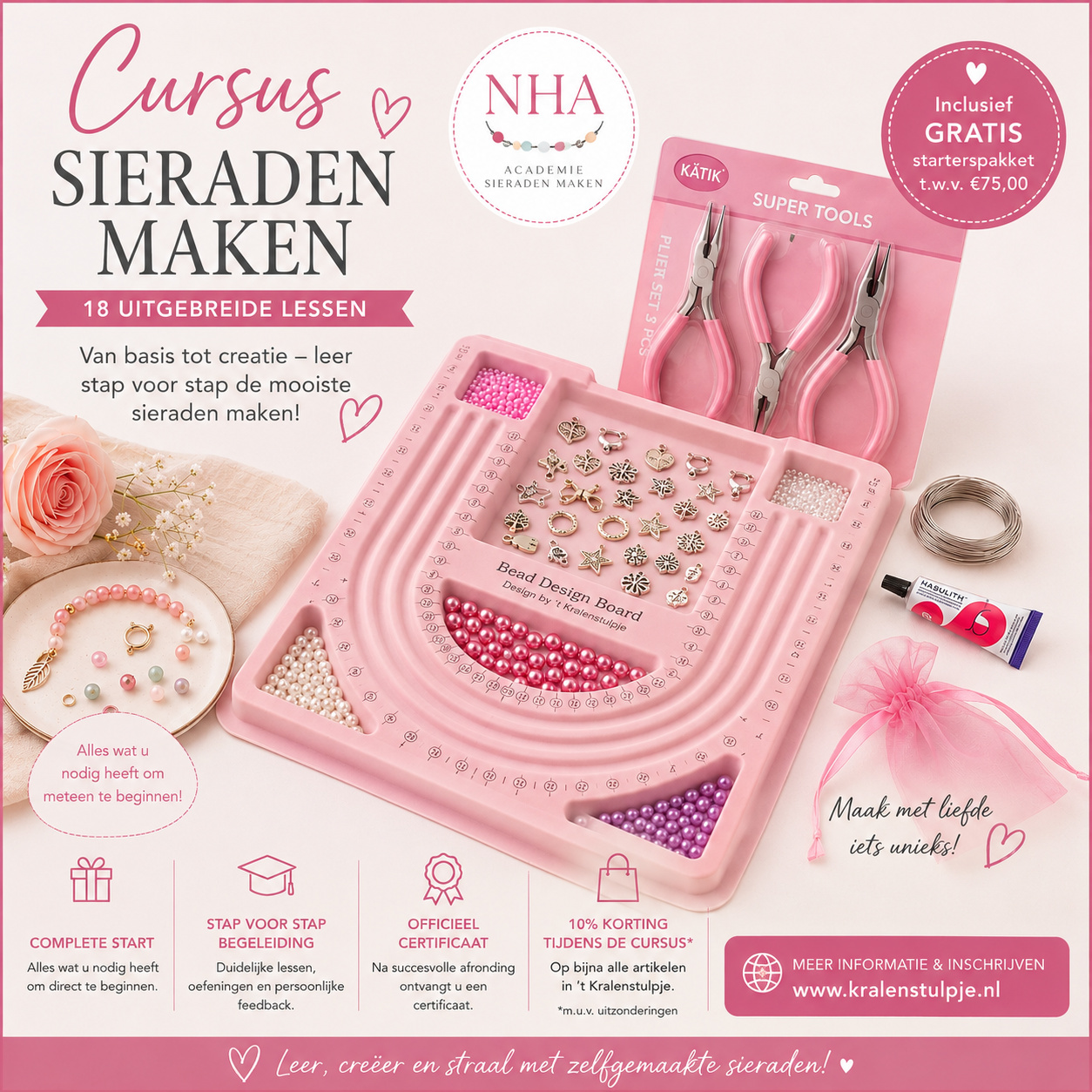 Cursus sieraden maken bij de Nationale Handelsacademie