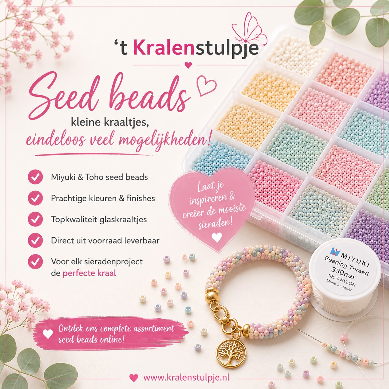 Bestel uw seed beads bij 't Kralenstulpje