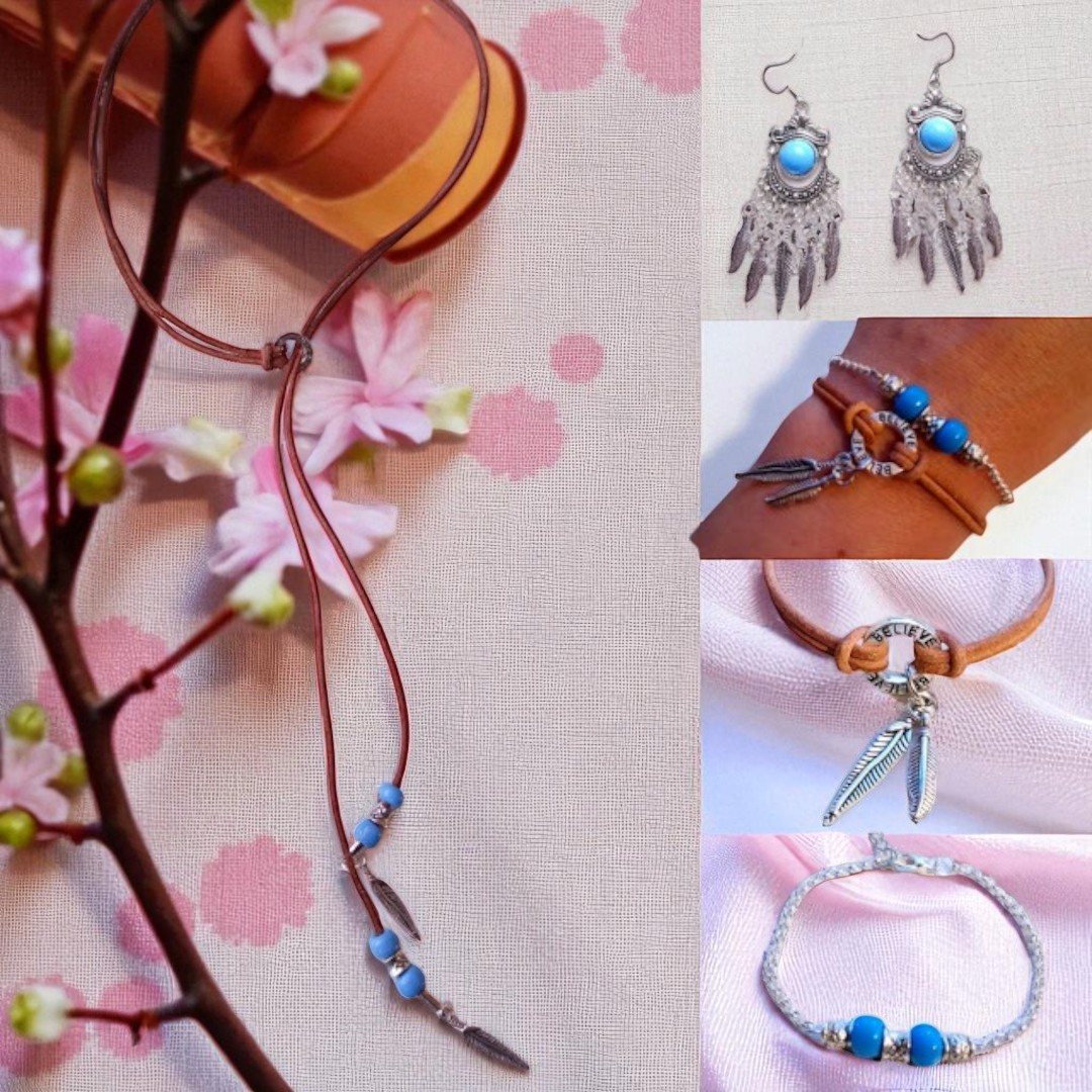 Zelf sieraden maken met veertjes en leer – complete sieradenset