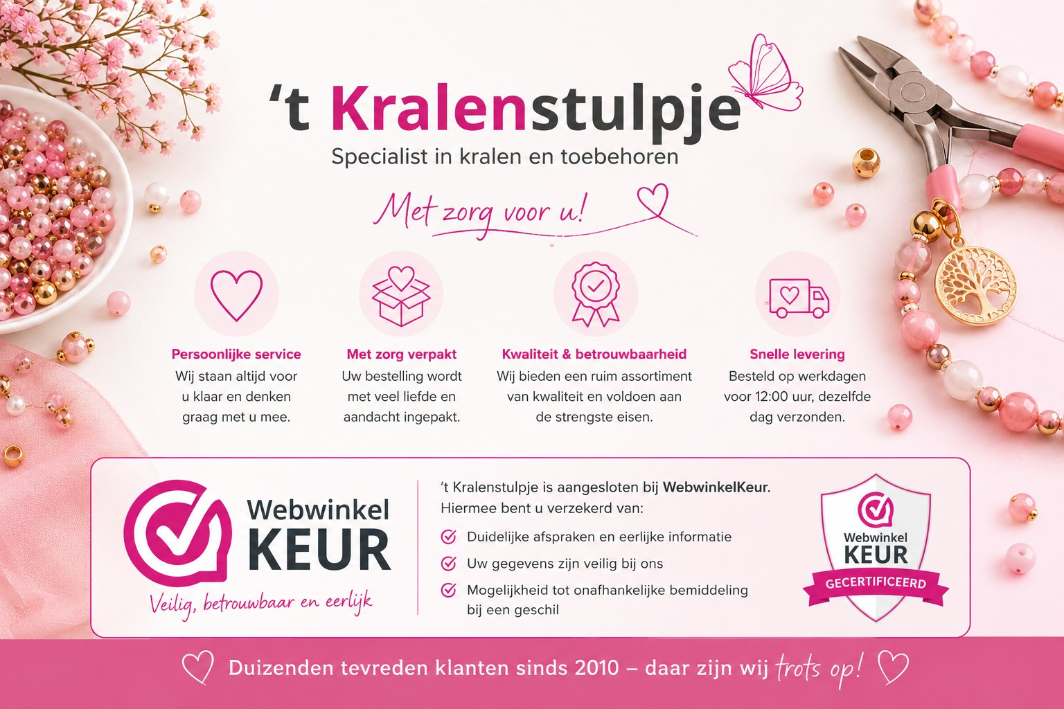't Kralenstulpje heeft het WebwinkelKeur keurmerk