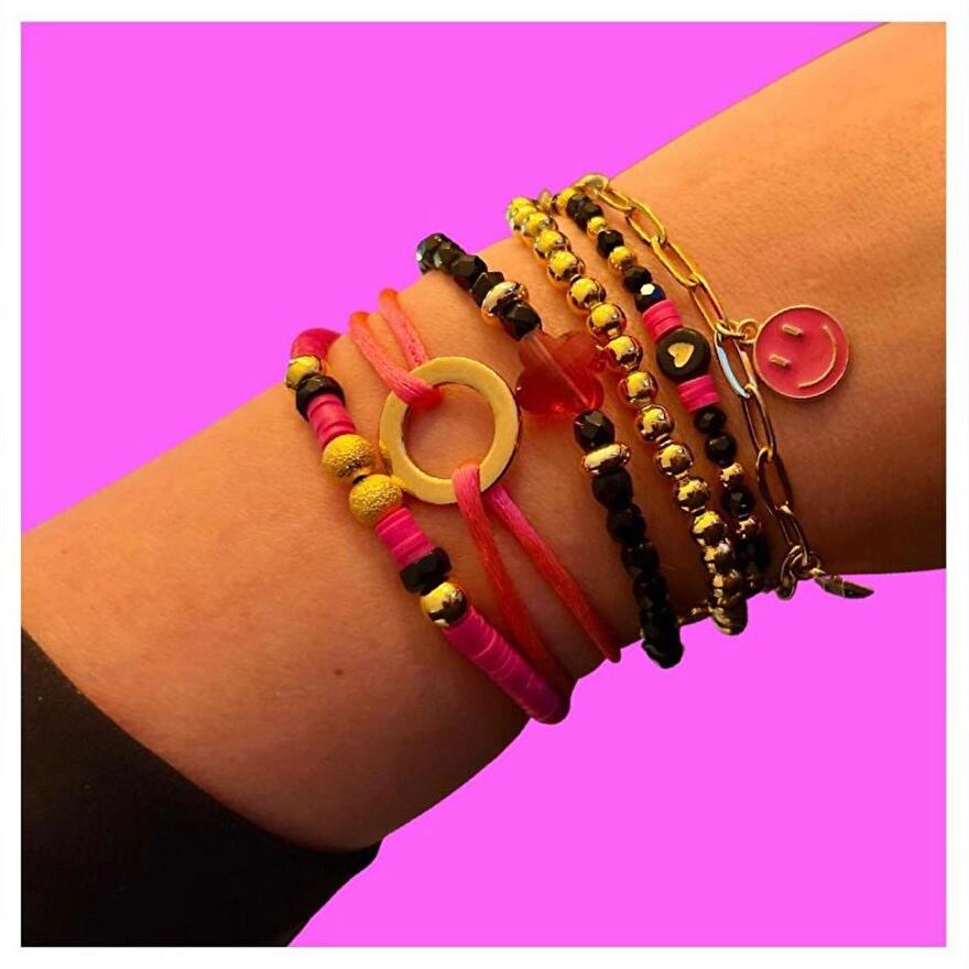 Fashion facet glaskralen sieraden setje zelf gemaakt