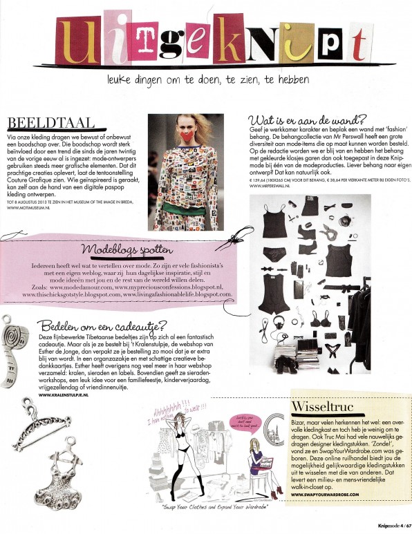 't Kralenstulpje Artikel knip mode nr. 4 april 2013