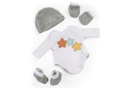 Miniland baby kleertjes setje grijs wit