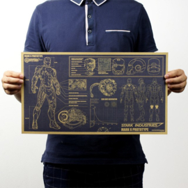 Iron man poster nieuw met vintage uitstraling 29 x 51 cm