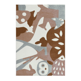 AFK living - vloerkleed kinderkamer - Tapis deco PUZZEL FOREST- 80 x 150 cm - bosdieren tapijt