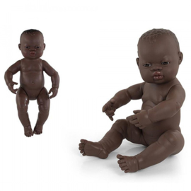 Miniland Babypop Afrikaans - meisje (40 cm)