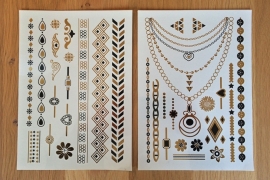 Metallic Tattoos 2 Goud & Zwart