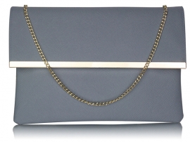 Grijze Faux Leather Clutch